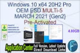 Windows 10 X64 20H2 Pro OEM ESD MULTi-5 FEB 2021 {Gen2}